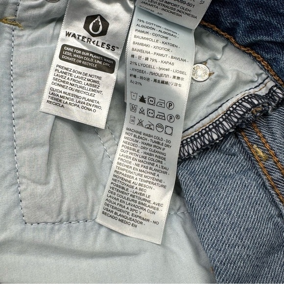 Levi’s ribcage straight ankle jeans distressed medium wash high rise cropped 32 - Picture 7 of 9